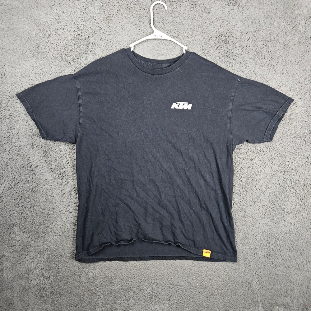 KTM Ready to Race T Shirt Mens XL Black Cotton‎ Short Sleeve Casual